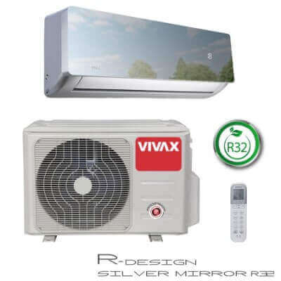Кондиционер Vivax inverter ACP-12CH35AERI/I+ / ACP-12CH35AERI/O+ Silver Mirror серия R фото 1